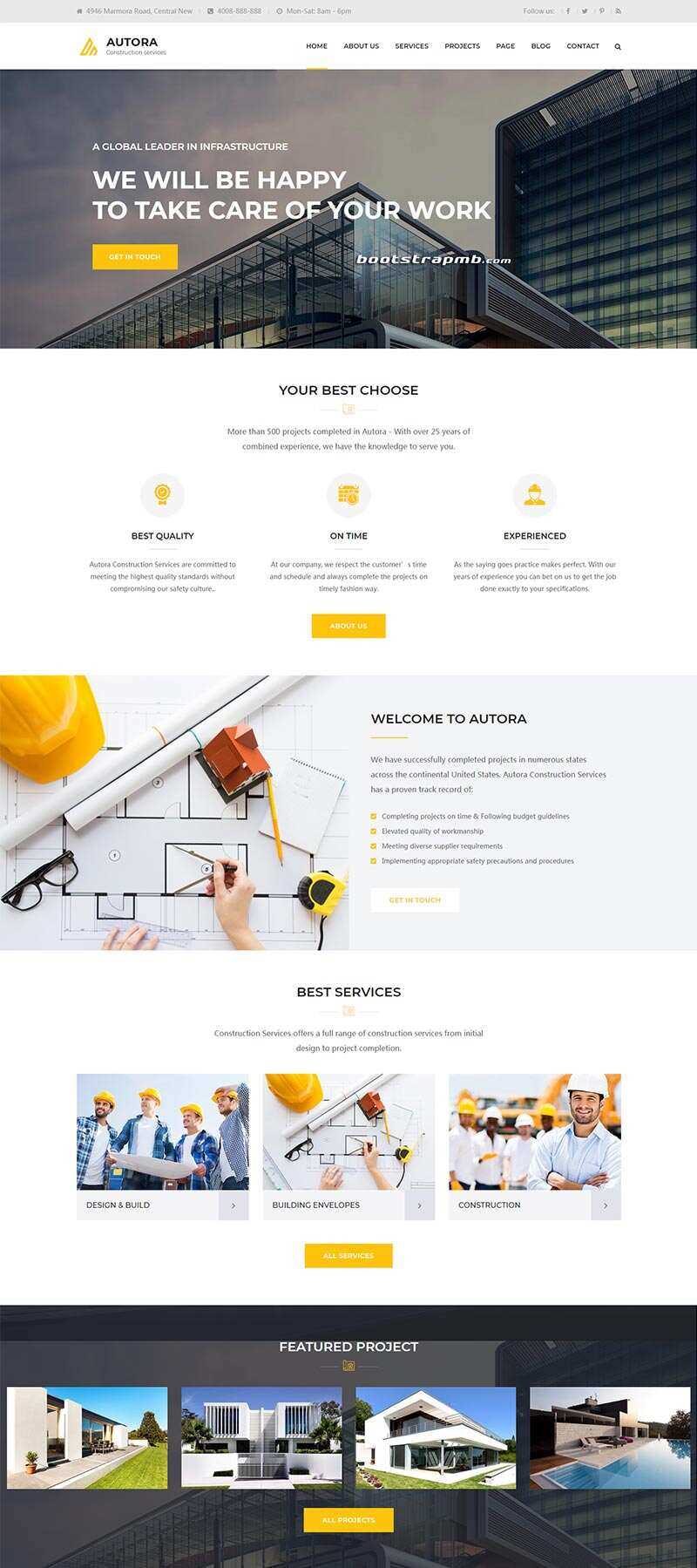 Bootstrap响应式的房地产建筑企业网站HTML模板 发卡网创- 首码创想网创资源