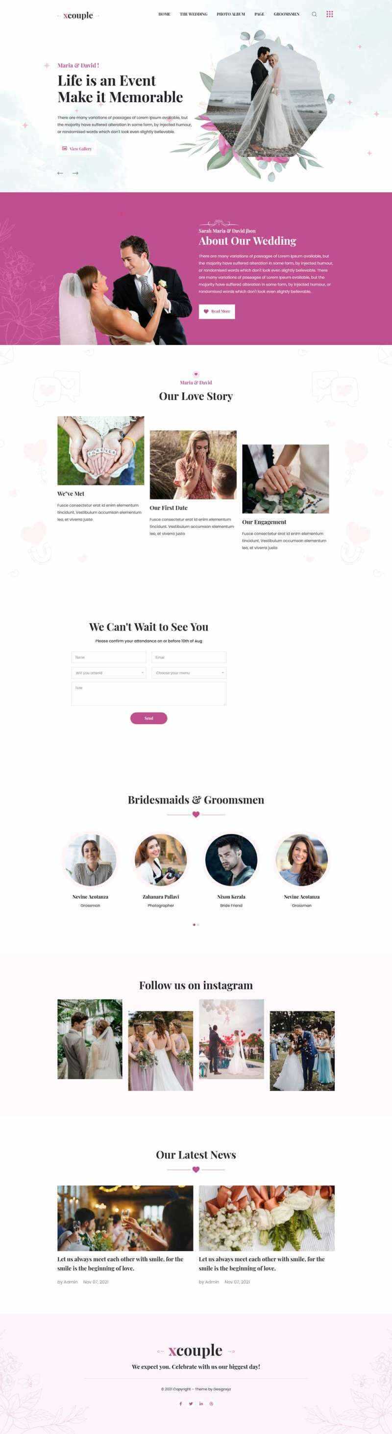 婚礼图片相册展示HTML模板 发卡网创- 首码创想网创资源