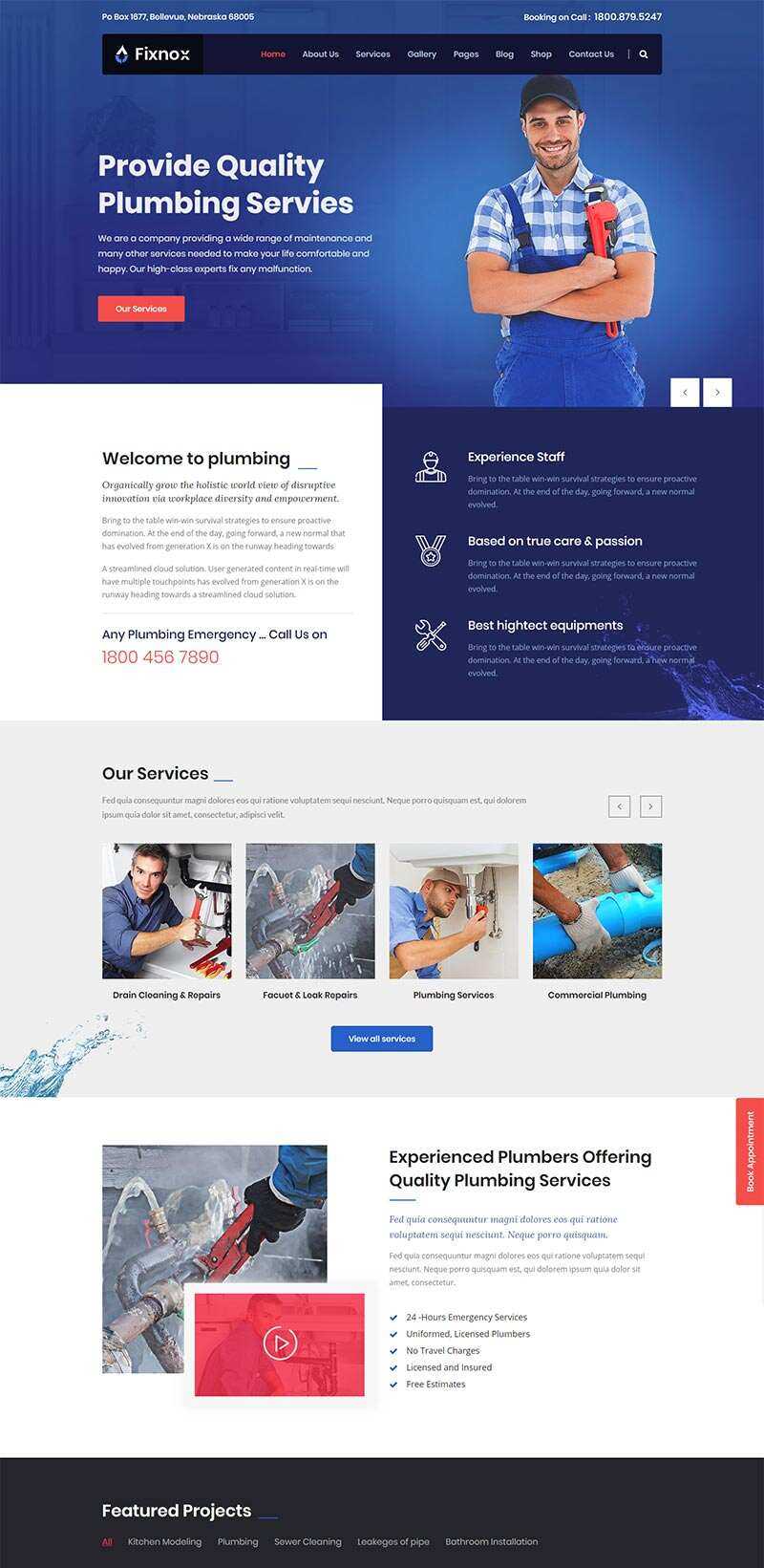 Bootstrap管道修理家政保洁公司网站html模板 发卡网创- 首码创想网创资源