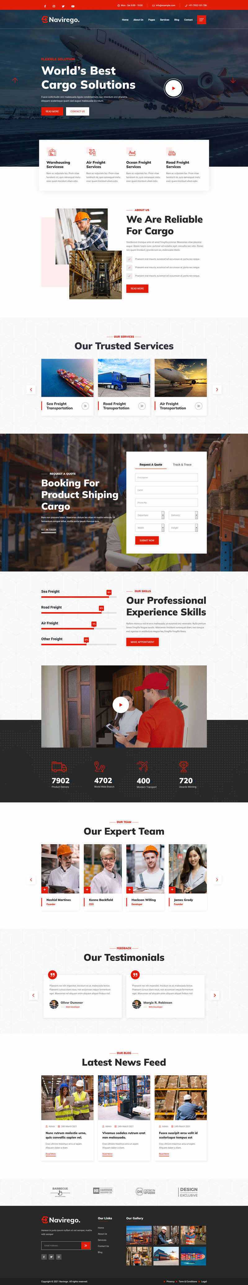 bootstrap红色的物流快递公司网站HTML模板 发卡网创- 首码创想网创资源