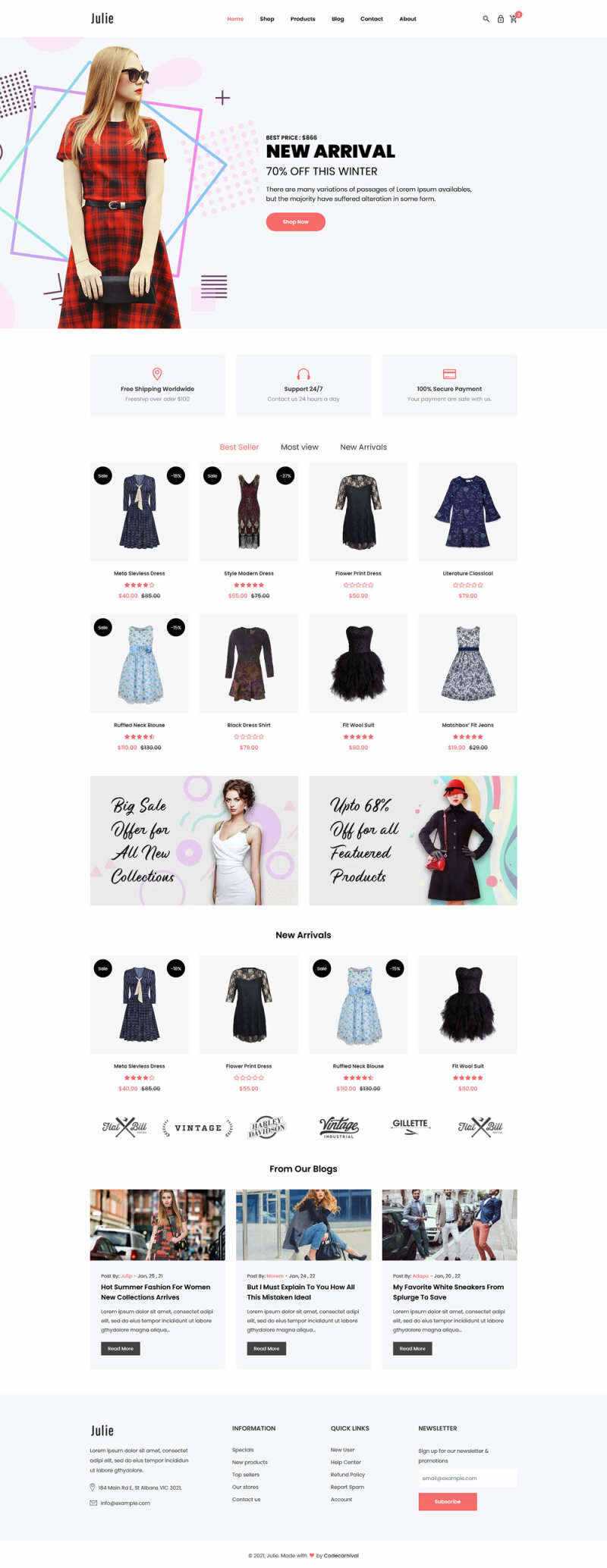 bootstrap简洁的时尚女装电商html模板 发卡网创- 首码创想网创资源