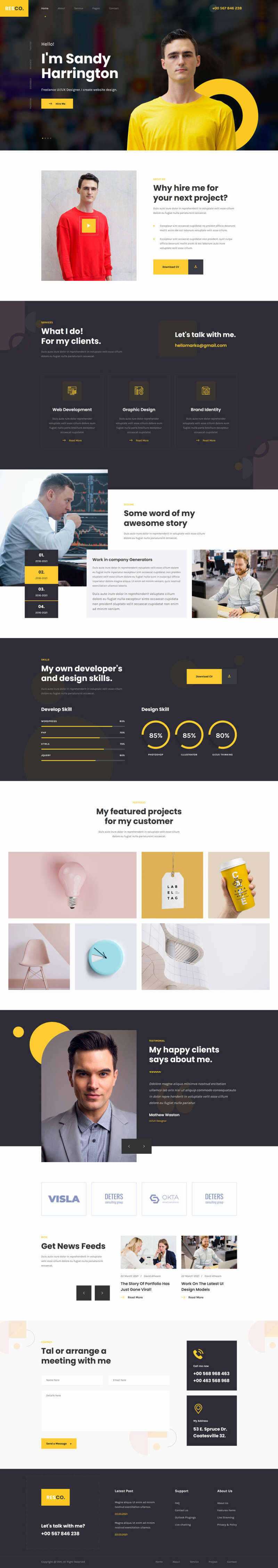 响应式个人简历介绍html5模板 发卡网创- 首码创想网创资源