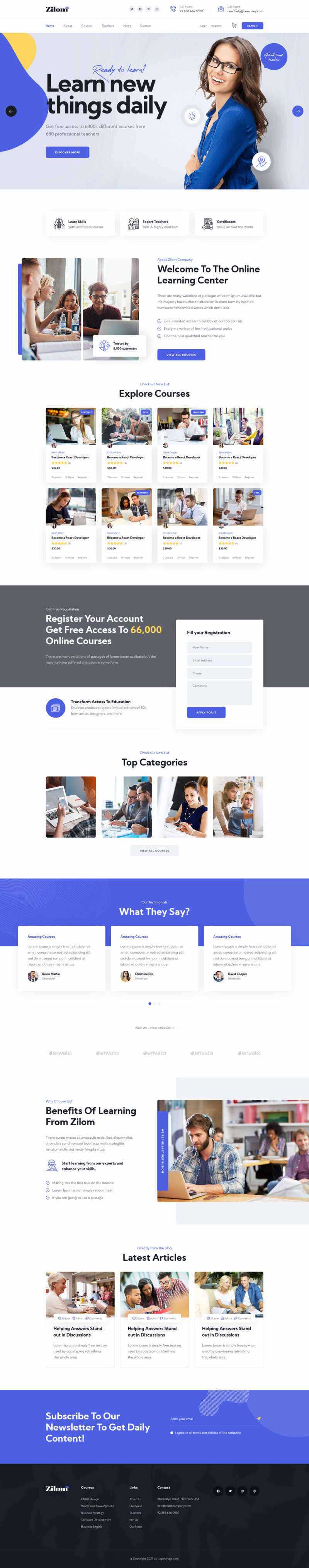 bootstrap在线教育学习官网HTML模板 发卡网创- 首码创想网创资源