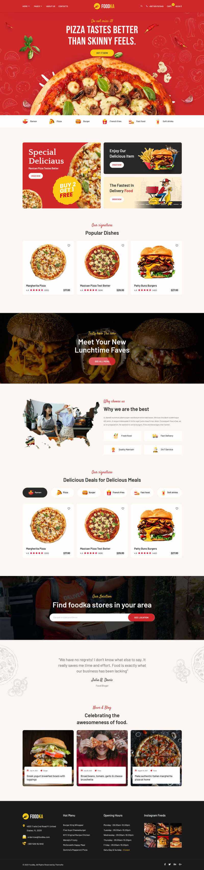 bootstrap响应式披萨店铺外卖配送HTML模板 发卡网创- 首码创想网创资源