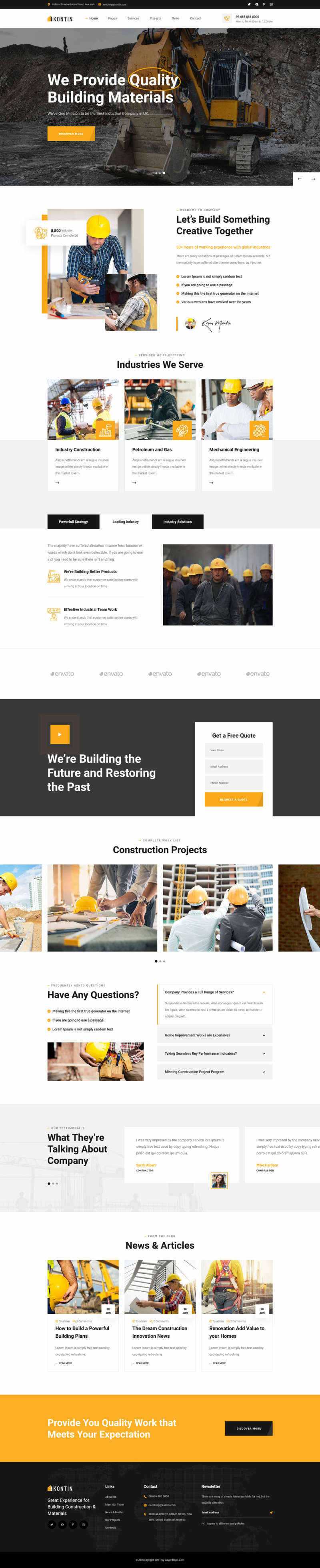 响应式工业、工厂和建筑业务公司网站html模板 发卡网创- 首码创想网创资源