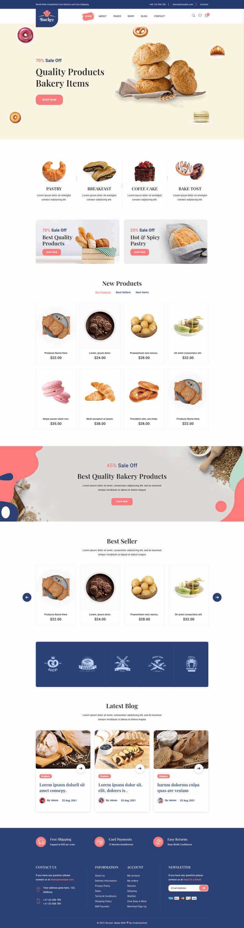 Bootstrap5甜品面包店铺HTML电商模板 发卡网创- 首码创想网创资源