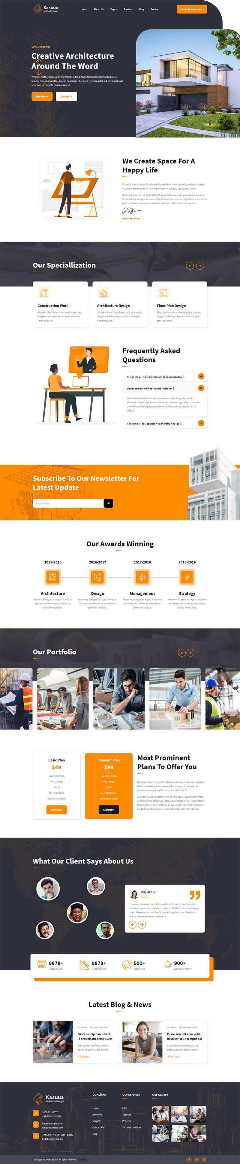 bootstrap建筑设计公司官网HTML模板 发卡网创- 首码创想网创资源