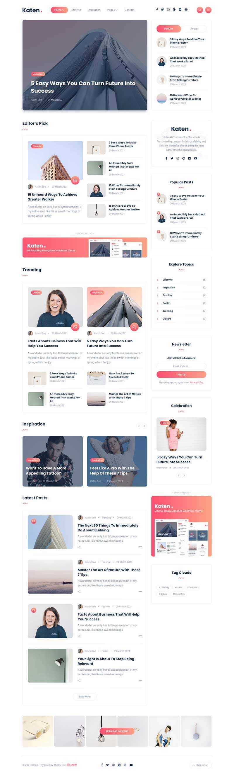 bootstrap响应式博客和杂志HTML模板 发卡网创- 首码创想网创资源