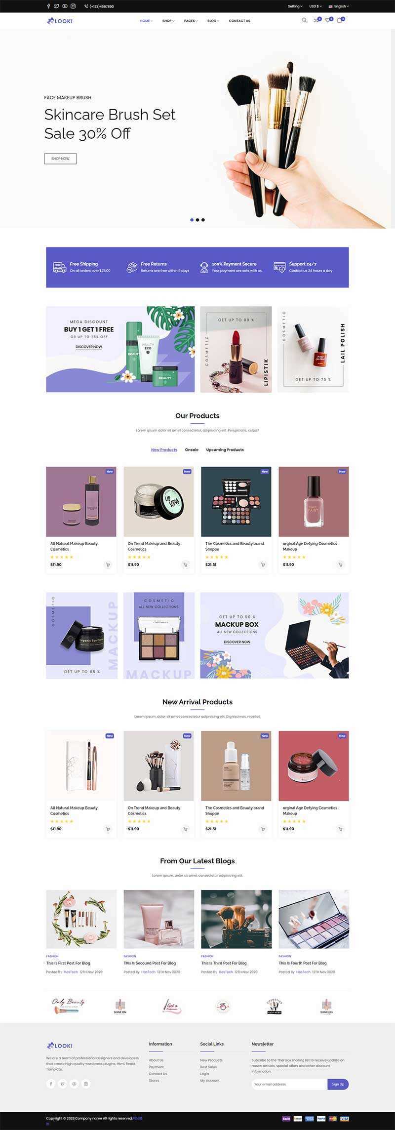 Bootstrap5美容化妆品电子商务html模板 发卡网创- 首码创想网创资源