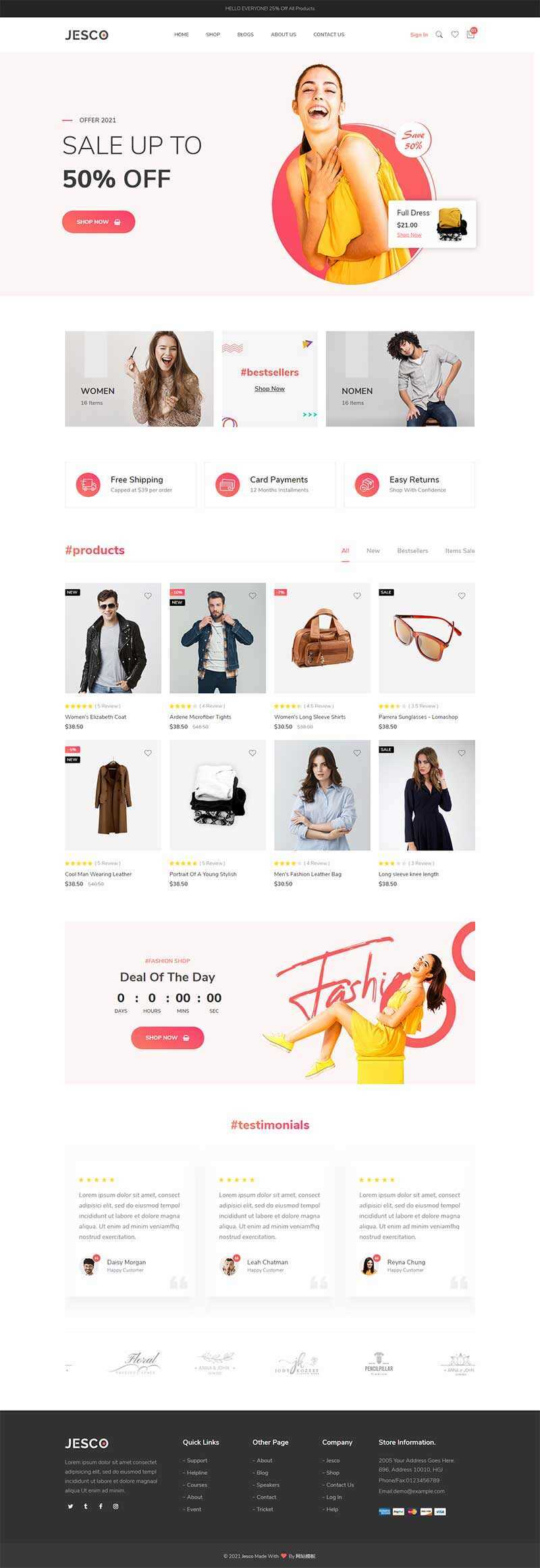 响应式时尚服装配饰商城HTML模板 发卡网创- 首码创想网创资源