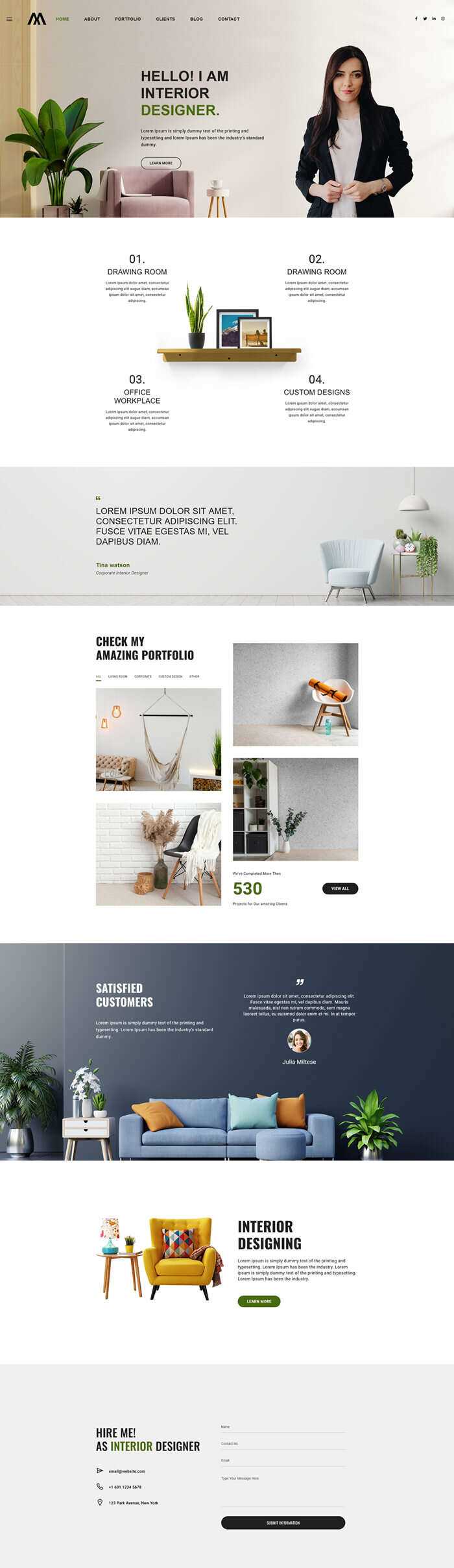 室内设计师个人作品简历html5模板 发卡网创- 首码创想网创资源