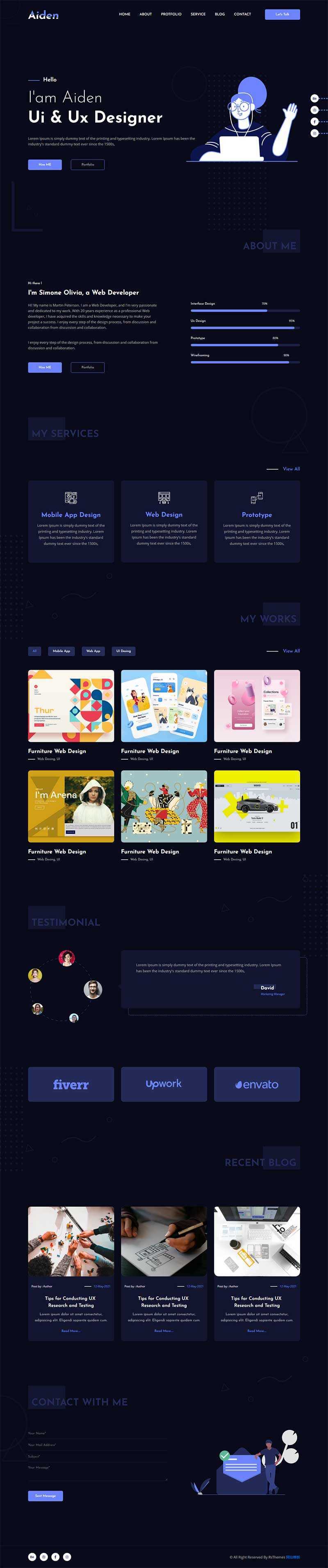 创意的个人作品主题html模板 发卡网创- 首码创想网创资源