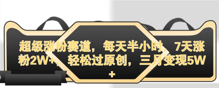 超级涨粉赛道，每天半小时，7天涨粉2W+，轻松过原创，三月变现5W+ 发卡网创- 首码创想网创资源