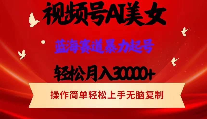 AI美女视频号掘金，操作简单，轻松上手，日入1000+ 发卡网创- 首码创想网创资源
