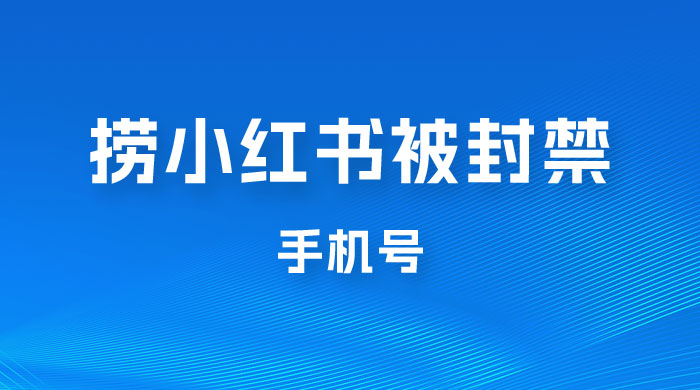捞小红书被封禁手机号，小红书被封号禁言账号手机换绑 发卡网创- 首码创想网创资源