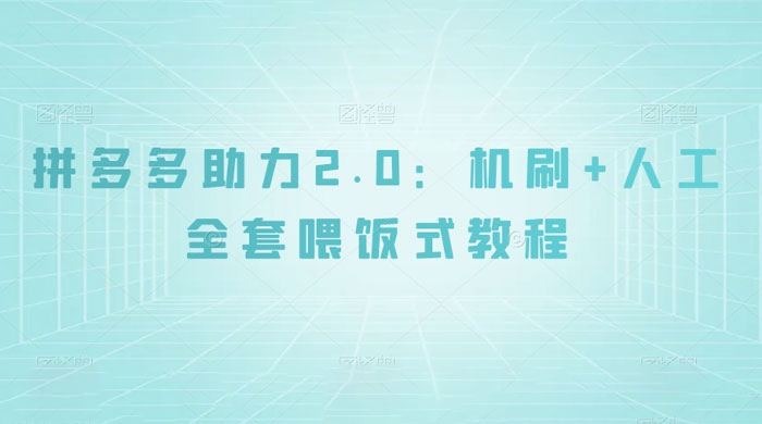 拼夕夕助力 2.0 新玩法：机刷+人工全套交付，喂饭式教程 发卡网创- 首码创想网创资源