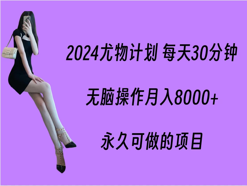 2024尤物计划 每天30分钟，无脑操作月入8000+，永久可做的项目 发卡网创- 首码创想网创资源