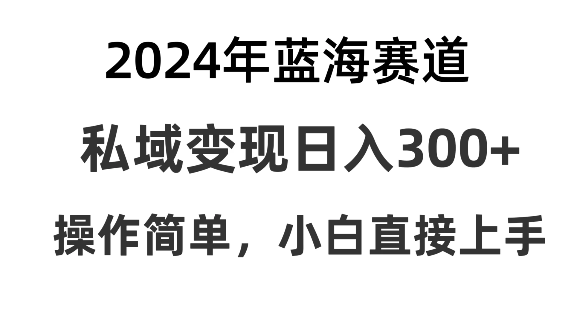2024抖音蓝海赛道，私域变现日入300+，操作简单，每年只需一小时，纯小白可直接上手 发卡网创- 首码创想网创资源