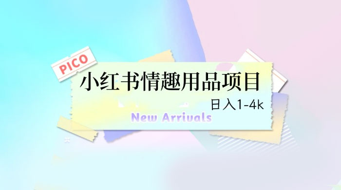 小红书情趣用品项目：详细教程，高转化收益快 发卡网创- 首码创想网创资源