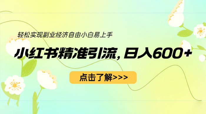 小红书精准引流：轻松实现副业经济自由（教程 + 1153G 资源） 发卡网创- 首码创想网创资源