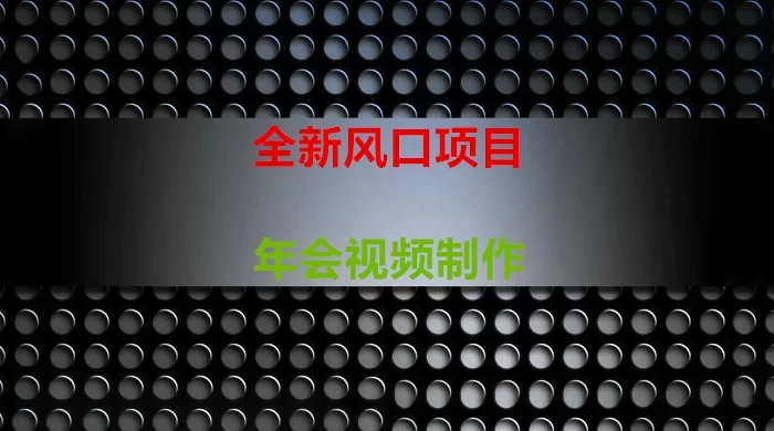 年会视频制作项目，全新风口 发卡网创- 首码创想网创资源