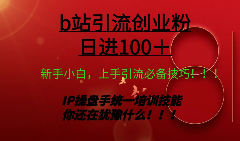 日引创业粉 100+ b 站全套打法【实操教学】不容错过 发卡网创- 首码创想网创资源
