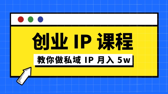 价值 2980 创业 IP 课程，教你做私域 IP 月入 5w 发卡网创- 首码创想网创资源